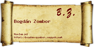Bogdán Zombor névjegykártya
